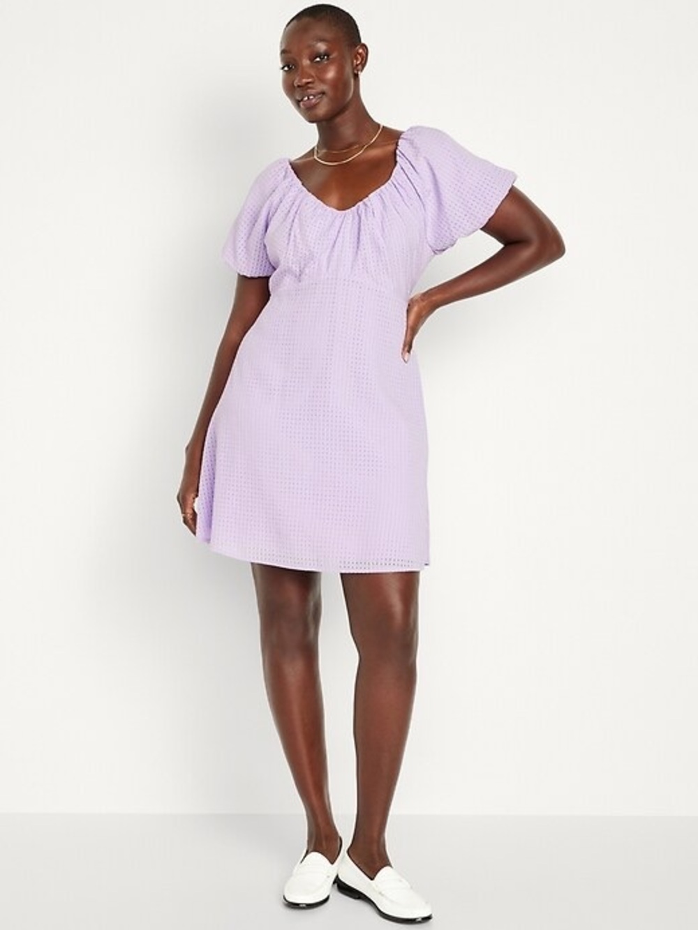 Old Navy Lavender Eyelet Mini Dress